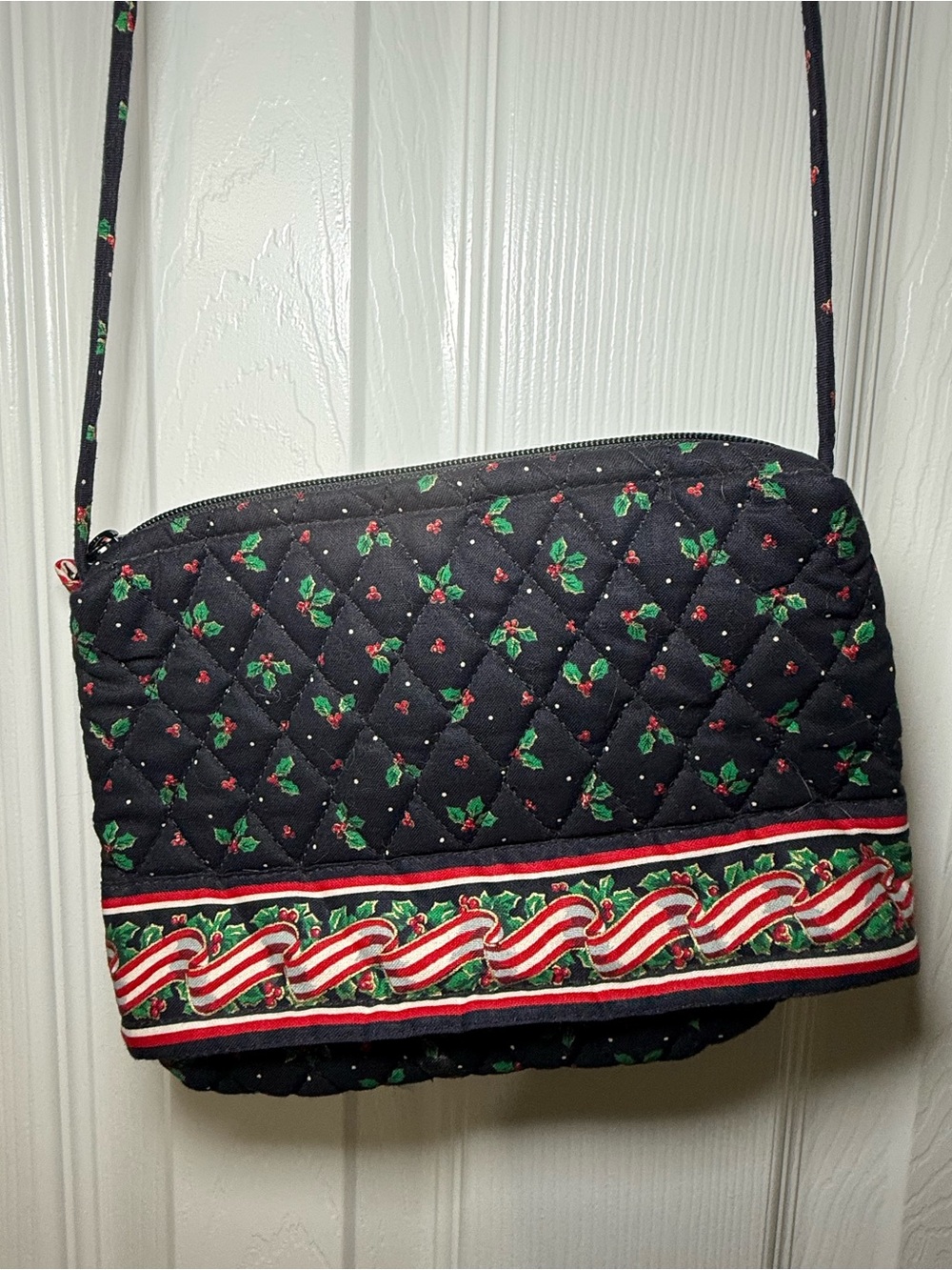 Vera Bradley Retired Ribbons & Holly Crossbody Bag RARE 1990’s